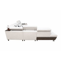 Prestige IX Corner Sofa with Sleeping Function and USB Port - Soft to the Touch, Freya 210.23 + Tauro 8207