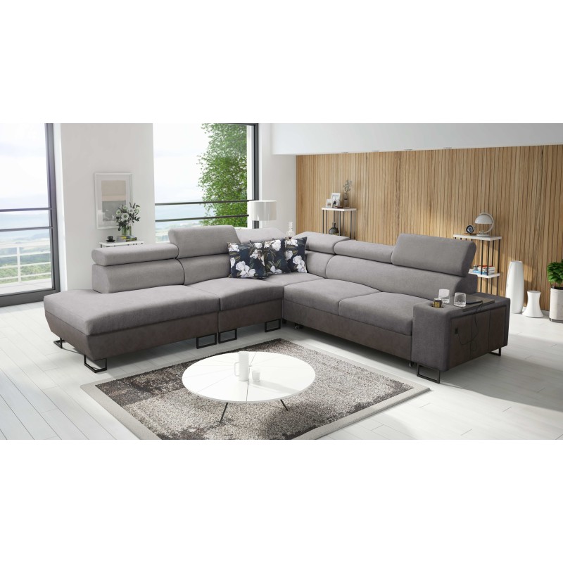 Esquina Prestige IX con función de dormir y puerto USB - Suave al tacto, Freya 210.23 + Tauro 8207