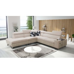 Prestige IX Corner Sofa with Sleeping Function and USB Port - Soft to the Touch, Freya 210.04 + Tauro 8203