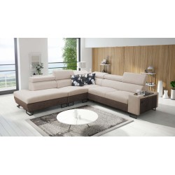 Sofá esquinero Prestige IX con función de cama y puerto USB - Suave al tacto, Freya 210.04 + Tauro 8202