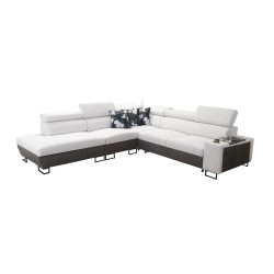 Ecksofa Prestige IX mit Schlaffunktion und USB-Anschluss - Weich im Griff, Freya 210.02 + Tauro 8203