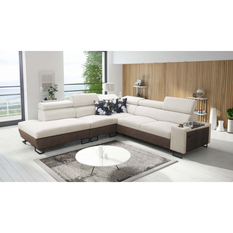 Prestige IX Ecksofa mit Schlaffunktion und USB-Anschluss - Weich im Griff, Freya 210.02 + Tauro 8202