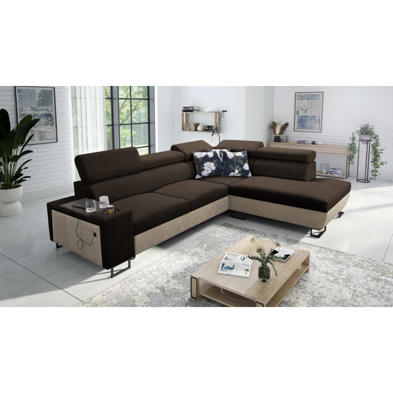 Prestige VII Corner Sofa with Soft to the touch, Freya 210.08 + Tauro 8203 - elegance and functionality in one
