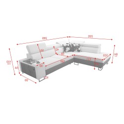 Corner sofa Prestige VII with Soft to the touch, Freya 210.02 + Tauro 8203 - elegance and functionality in one