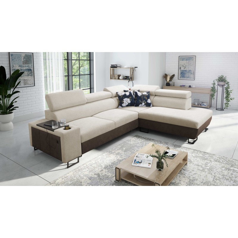 Narożnik Prestige VII z Miękka w dotyku, Freya 210.02 + Tauro 8202 - elegancja i funkcjonalność w jednym