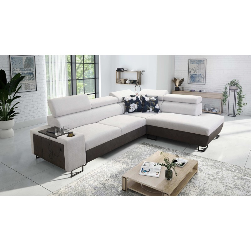 Кутовий диван Prestige VII з м'якою на дотик тканиною, Freya 210.18 + Tauro 8207 - елегантність і функціональність в одному