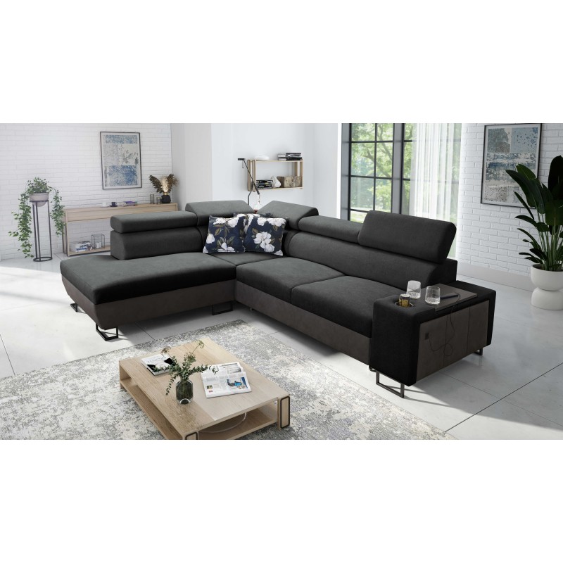 Кутовий диван Prestige VII з м'якою на дотик тканиною, Freya 210.24 + Tauro 8207 - елегантність і функціональність в одному