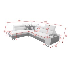 Prestige VII Corner Sofa with Soft-to-Touch Fabric, Freya 210.04 + Tauro 8202 - elegance and functionality in one.