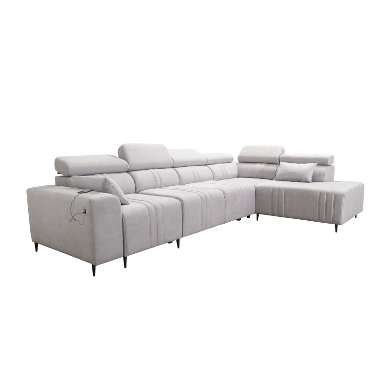 Exclusive Verona XI Corner Sofa with Sleeping Function in Velvet Fabric, Vena 20 | Your Ideal Furniture