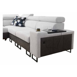 Ecksofa Prestige III mit Schlaffunktion und USB-Anschluss - Weich im Griff, Freya 210.24 + Tauro 8207