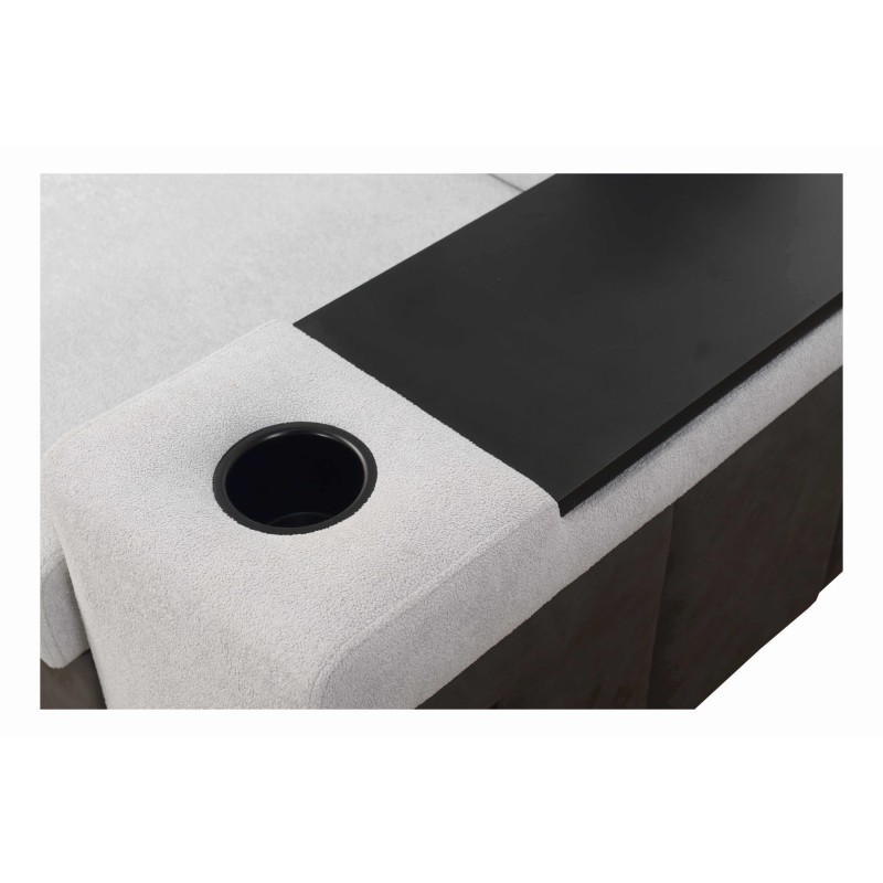 Ecksofa Prestige III mit Schlaffunktion und USB-Anschluss - Weich im Griff, Freya 210.04 + Tauro 8202