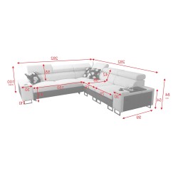 Ecksofa Prestige III mit Schlaffunktion und USB-Anschluss - Weich im Griff, Freya 210.02 + Tauro 8202