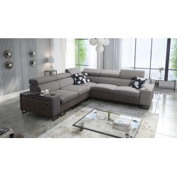 Prestige III Corner Sofa with Sleeping Function and USB Port - Soft to the Touch, Freya 210.23 + Tauro 8207