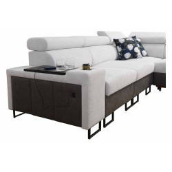 Esquina Prestige III con función de cama y puerto USB - Suave al tacto, Freya 210.11 + Tauro 8207