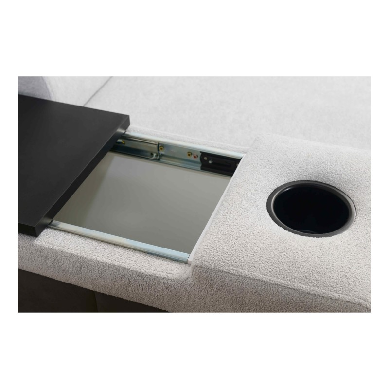 Esquinero Prestige III con función de cama y puerto USB - Suave al tacto, Freya 210.04 + Tauro 8203