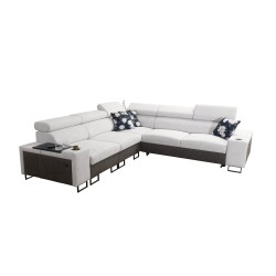Ecksofa Prestige III mit Schlaffunktion und USB-Anschluss - Weich im Griff, Freya 210.02 + Tauro 8203