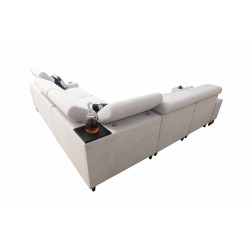 Prestige III corner sofa with a sleeping function and USB port - Soft to the touch, Freya 210.02 + Tauro 8203