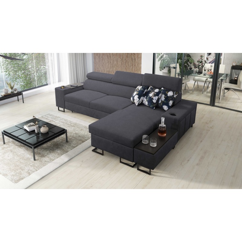 Prestige I Maxi Ecksofa mit Schlaffunktion und USB-Anschluss - Geflecht, Sawana 96