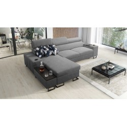 Ecksofa Prestige I Maxi mit Schlaffunktion und USB-Anschluss - Flechtwerk, Sawana 21