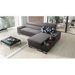 Esquina Prestige I Maxi con función de cama y puerto USB - Suave al tacto, Freya 210.23 + Tauro 8207