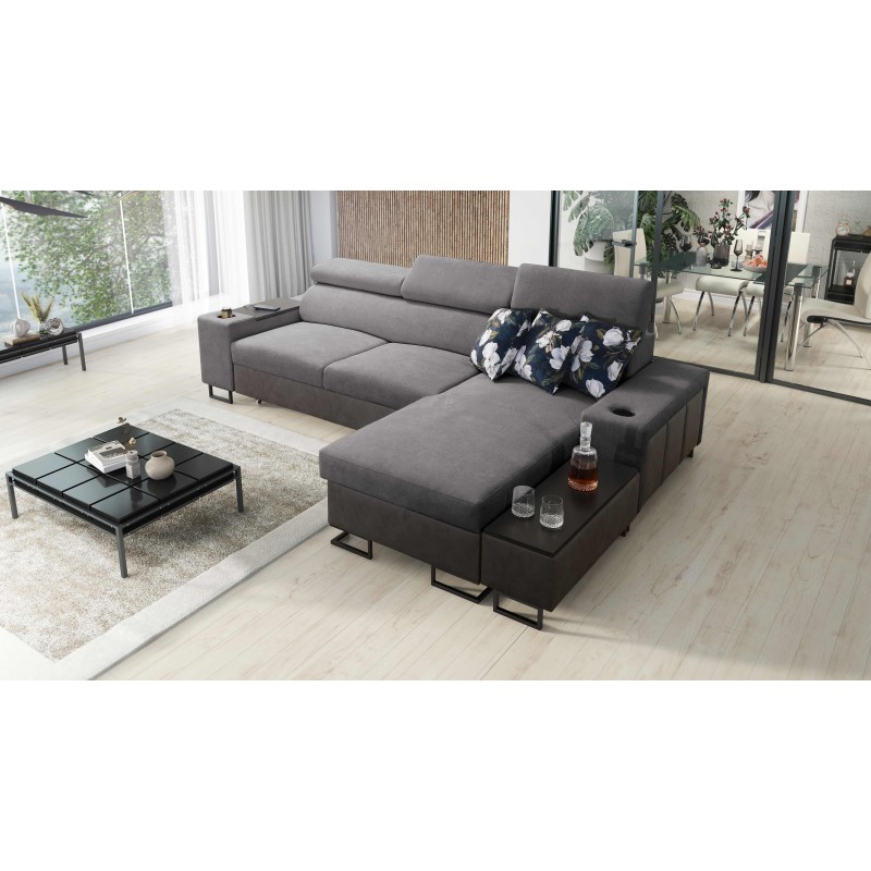 Prestige I Maxi Ecksofa mit Schlaffunktion und USB-Anschluss - Weich im Griff, Freya 210.23 + Tauro 8207