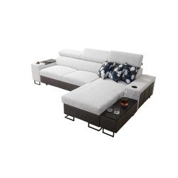 Esquina Prestige I Maxi con función de cama y puerto USB - Suave al tacto, Freya 210.23 + Tauro 8207