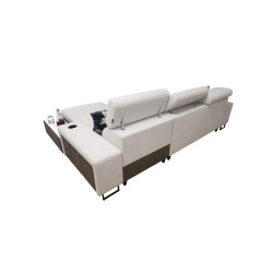 Esquina Prestige I Maxi con función de cama y puerto USB - Suave al tacto, Freya 210.23 + Tauro 8207