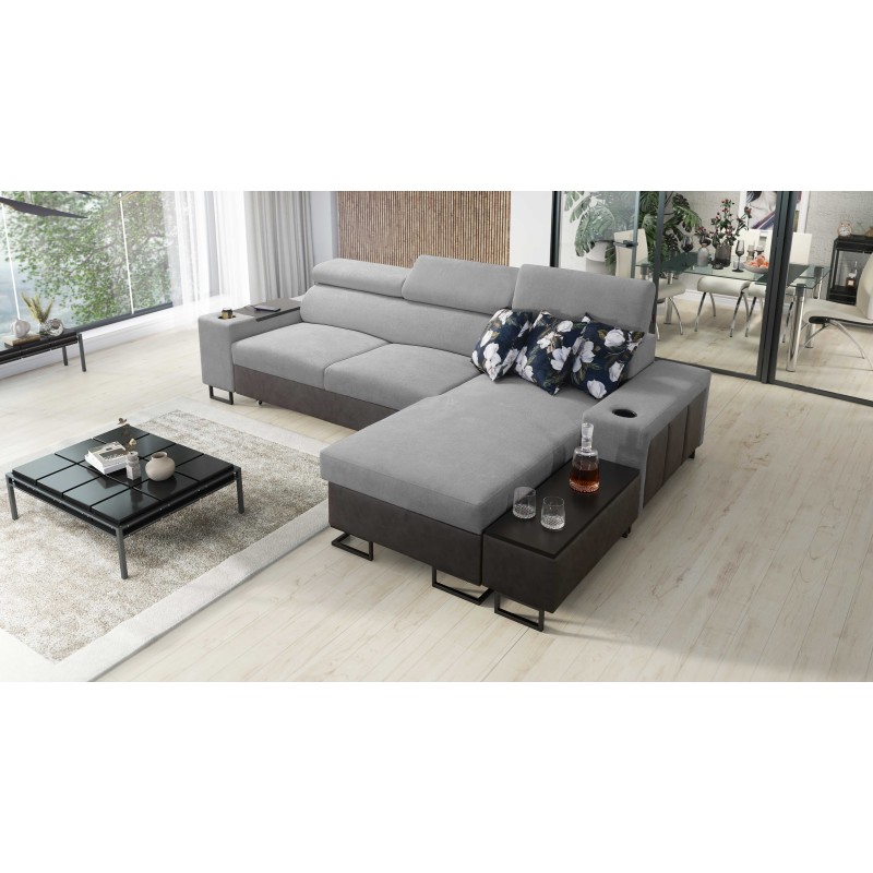 Prestige I Maxi Ecksofa mit Schlaffunktion und USB-Anschluss - Weich im Griff, Freya 210.20 + Tauro 8207