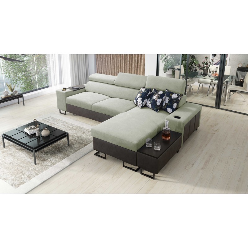 Prestige I Maxi Ecksofa mit Schlaffunktion und USB-Anschluss - Weich im Griff, Freya 210.11 + Tauro 8207