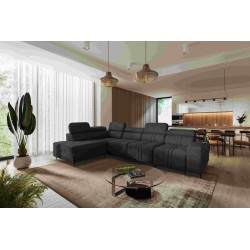 Exclusive Verona XI Corner Sofa with Sleeping Function in Velvet Fabric, Vena 20 | Your Ideal Furniture