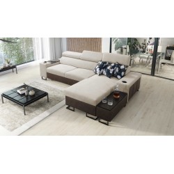 Esquinero Prestige I Maxi con función de cama y puerto USB - Suave al tacto, Freya 210.02 + Tauro 8202