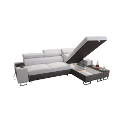 Esquina Prestige I Maxi con función de cama y puerto USB - Suave al tacto, Freya 210.18 + Tauro 8207