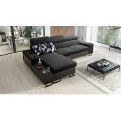 Prestige I Maxi Ecksofa mit Schlaffunktion und USB-Anschluss - Weich im Griff, Freya 210.24 + Tauro 8207