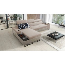 Esquina Prestige I Maxi con función de cama y puerto USB - Suave al tacto, Freya 210.04 + Tauro 8203