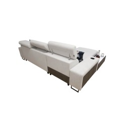 Esquinero Prestige I Maxi con función de cama y puerto USB - Suave al tacto, Freya 210.02 + Tauro 8203