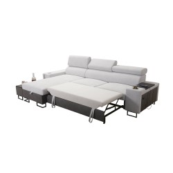 Esquina Prestige I Maxi con función de cama y puerto USB - Suave al tacto, Freya 210.18 + Tauro 8207