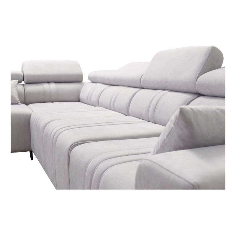 Sofá Esquinero Exclusivo Verona XI con función de dormir en tela de terciopelo, Vena 10 | Tus Muebles Ideales