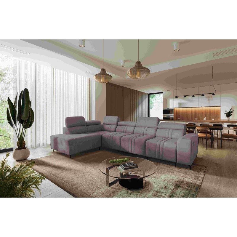 Exklusives Ecksofa Verona XI mit Schlaffunktion in Samtstoff, Vena 8 | Ihre Idealen Möbel