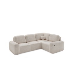 Monaco II corner sofa with a sleeping function in Velour fabric, Velo 637 - elegance and functionality in one