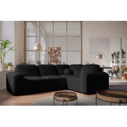 Esquinero Monaco II con función de dormir en tela de terciopelo, Velo 637 - elegancia y funcionalidad en uno.