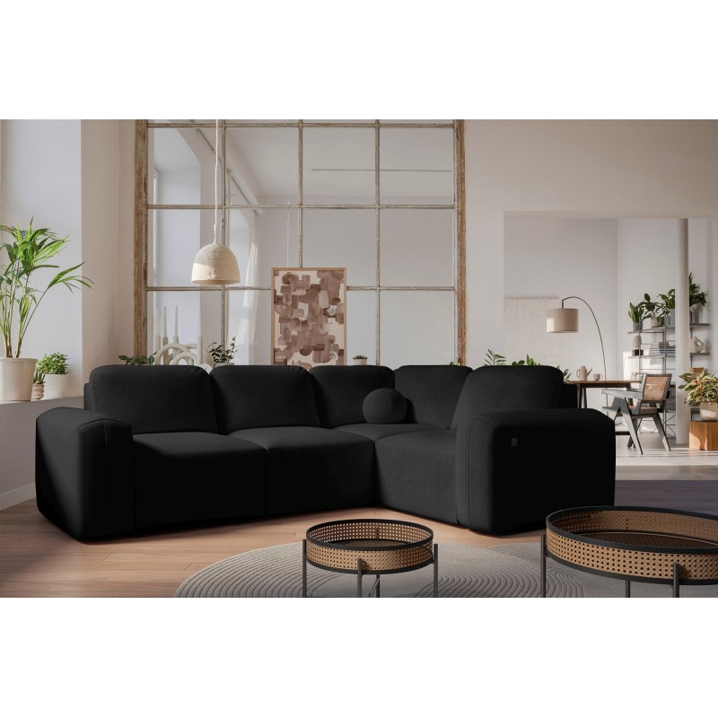 Ecksofa Monaco II mit Schlaffunktion in Samtstoff, Velo 637 - Eleganz und Funktionalität in einem