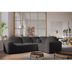 Esquinero Monaco II con función de cama en tela de terciopelo, Velo 635: elegancia y funcionalidad en uno.