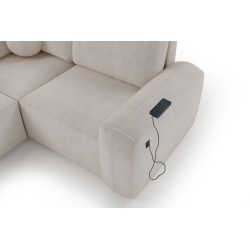 Monaco II corner sofa with sleeping function in Velor fabric, Velo 629 - elegance and functionality in one