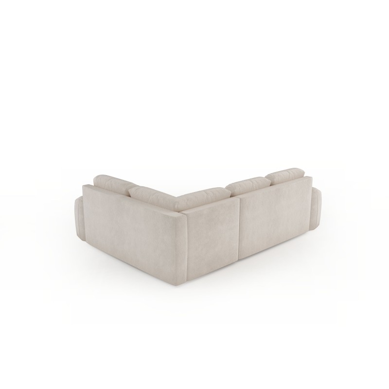 El sofá esquinero Monaco II con función de cama en tela de terciopelo, Velo 629 - elegancia y funcionalidad en uno.