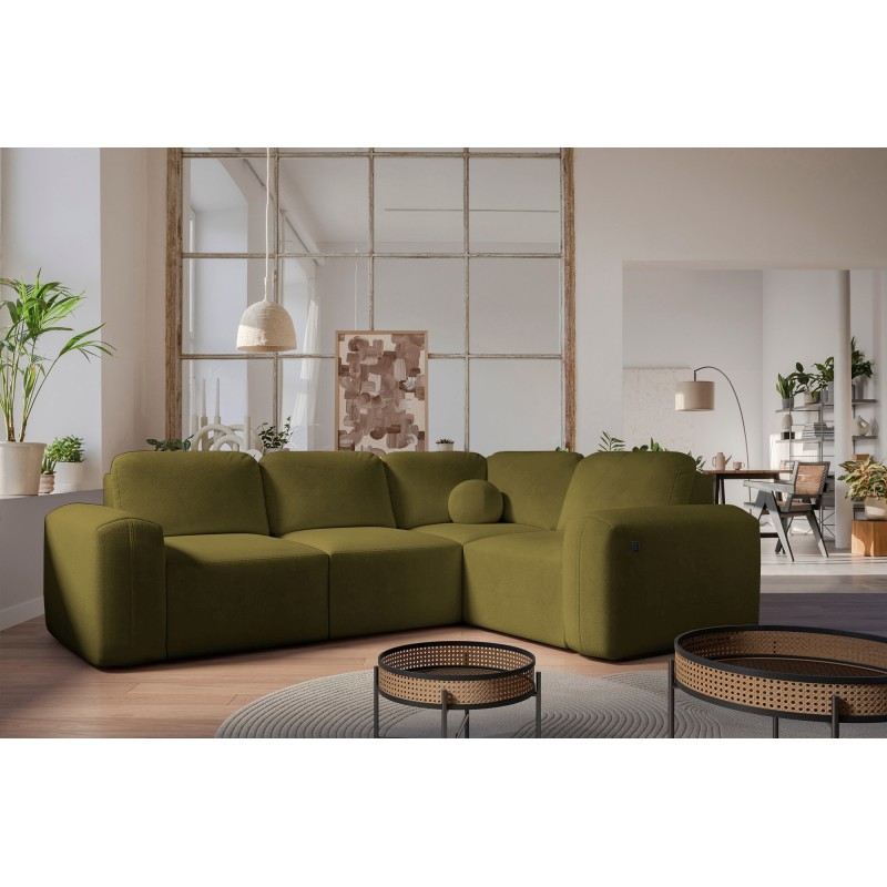 Ecksofa Monaco II mit Schlaffunktion im Veloursstoff, Velo 629 - Eleganz und Funktionalität in einem