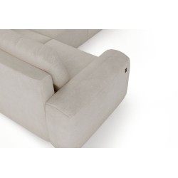Esquinero Monaco II con función de dormir en tela de terciopelo, Velo 637 - elegancia y funcionalidad en uno.