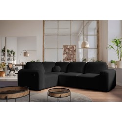 Esquinero Monaco II con función de dormir en tela de terciopelo, Velo 637 - elegancia y funcionalidad en uno.