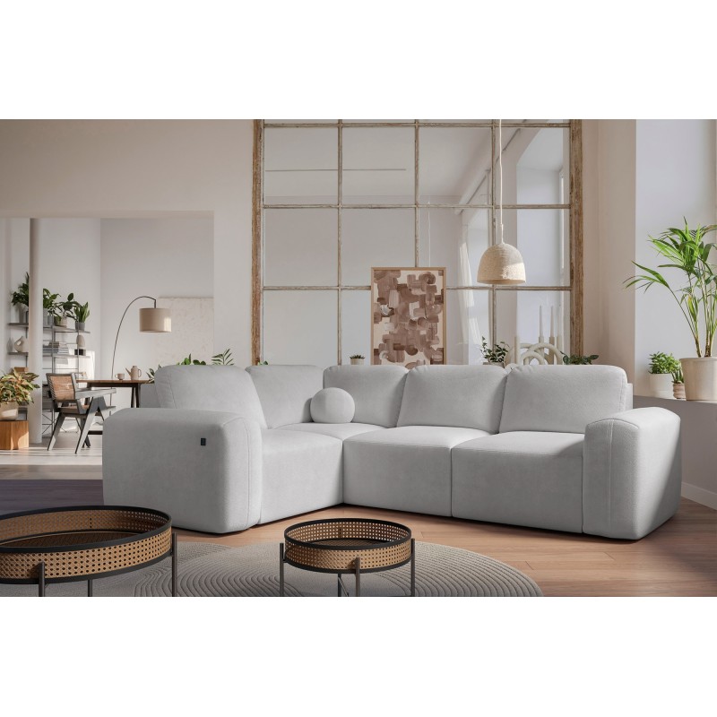 Monaco II corner sofa with a sleeping function in Velour fabric, Velo 632 - elegance and functionality in one