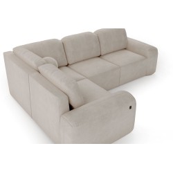 Monaco II corner sofa with a sleeping function in Velour fabric, Velo 635 - elegance and functionality in one