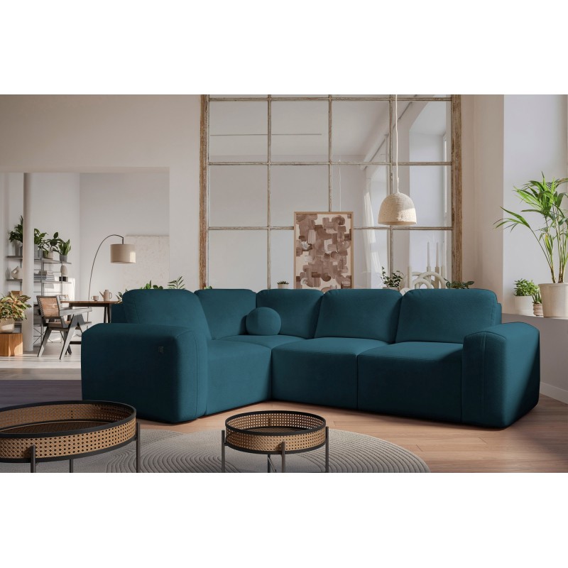 Monaco II corner sofa with a sleeping function in Velvet fabric, Velo 631 - elegance and functionality in one